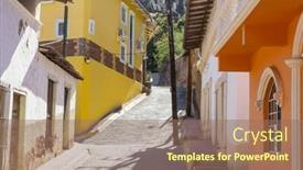  Presentation with buildings - Slide set with amazing-colorful-buildings-in-pueblo background and a coral colored foreground