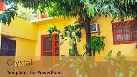  Presentation with buildings - Presentation consisting of amazing-colorful-buildings-in-pueblo background and a gold colored foreground