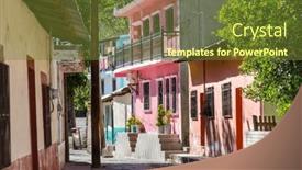  Presentation with buildings - Presentation featuring amazing-colorful-buildings-in-pueblo background and a tawny brown colored foreground