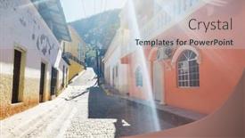 Presentation with buildings - Theme having amazing-colorful-buildings-in-pueblo background and a lemonade colored foreground