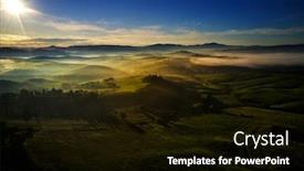  Presentation with rural road - Beautiful slide set featuring amazing-colorful-sunset-in-tuscany backdrop and a black colored foreground