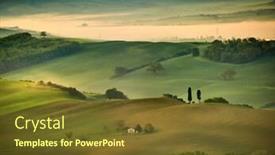  Presentation with rural road - Presentation consisting of amazing-colorful-sunset-in-tuscany background and a tawny brown colored foreground