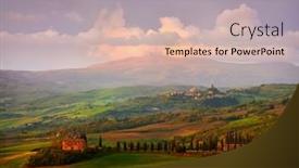  Presentation with rural road - Colorful presentation enhanced with amazing-colorful-sunset-in-tuscany backdrop and a lemonade colored foreground