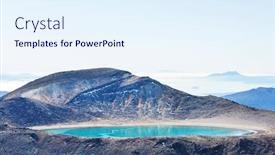  Presentation with ecology saline lakes - Audience pleasing presentation theme consisting of amazing-emerald-lakes-on-tongariro backdrop and a sky blue colored foreground