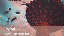  Presentation with rides - Amazing presentation design having amazing fair photo with rides backdrop and a coral colored foreground