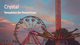  Presentation with rides - Presentation theme featuring amazing fair photo with rides background and a mint green colored foreground