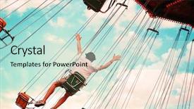  Presentation with rides - Audience pleasing slide deck consisting of amazing fair scene with rides backdrop and a soft green colored foreground