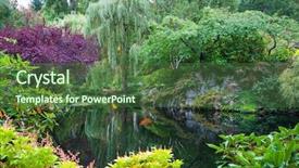  Presentation with eden - Presentation design consisting of amazing floral park butchart garden background and a tawny brown colored foreground