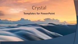  Presentation with morning sunrise - Theme with amazing-flowing-morning-fog background and a coral colored foreground