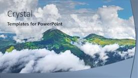  Presentation with morning sunrise - Cool new presentation design with amazing-flowing-morning-fog backdrop and a light blue colored foreground