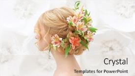  Presentation with beautiful flowers border floral design - PPT theme enhanced with amazing grace - beautiful young woman with flowers background and a lemonade colored foreground