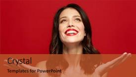  Presentation with young happy people smiling - Cool new presentation with amazing grace - beauty make up and people backdrop and a  colored foreground