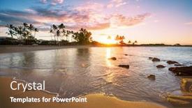  Presentation with ocean wave - Presentation design featuring amazing-hawaiian-beach-wave background and a tawny brown colored foreground