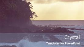  Presentation with lava - Presentation theme enhanced with amazing-hawaiian-beach-wave background and a mint green colored foreground