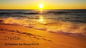  Presentation with hawaiian - PPT theme enhanced with amazing hawaiian beach background and a gold colored foreground