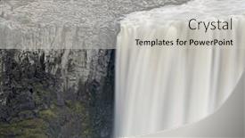  Presentation with powerful - Theme with amazing-iceland-landscape-at-dettifoss background and a light gray colored foreground