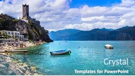  Presentation with scenery - Presentation with amazing-italian-lake-scenery-beautiful background and a teal colored foreground