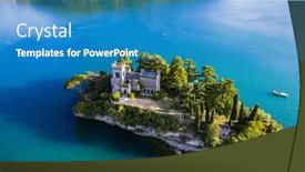  Presentation with scenery - Theme having amazing-lake-iseo-scenery background and a teal colored foreground