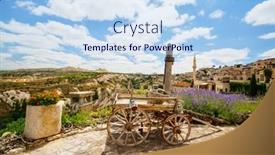  Presentation with cappadocia - PPT layouts with amazing-landscape-view-of-uchisar background and a sky blue colored foreground