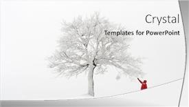  Presentation with winter landscape winter tree - Amazing PPT theme having amazing-landscape-with-a-lonely backdrop and a white colored foreground