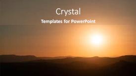  Presentation with summer sun - Colorful presentation theme enhanced with amazing-lanscape-tuscany-at-sun backdrop and a coral colored foreground