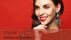  Presentation with party time - Cool new PPT theme with amazing-luxury-woman-in-stylish backdrop and a red colored foreground