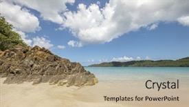  Presentation with virgin islands - Colorful presentation design enhanced with amazing magens bay beach in st thomas us virgin islands in the caribbean sea backdrop and a mint green colored foreground