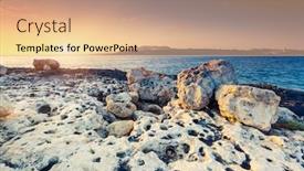  Presentation with sea sun - Beautiful PPT theme featuring amazing morning sun over the sea volcanic island of malta qawra europe beauty world retro toning effect backdrop and a coral colored foreground