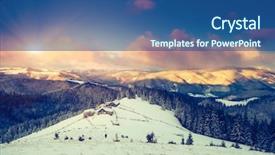  Presentation with sunlight - Cool new presentation design with amazing mountains in the morning backdrop and a ocean colored foreground