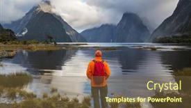  Presentation with new zealand - Amazing slide set having amazing-natural-landscapes-in-milford backdrop and a tawny brown colored foreground
