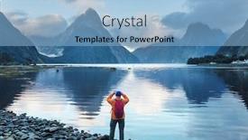  Presentation with new zealand - PPT theme having amazing-natural-landscapes-in-milford background and a light blue colored foreground