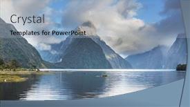  Presentation with new zealand - Slides with amazing-natural-landscapes-in-milford background and a light blue colored foreground