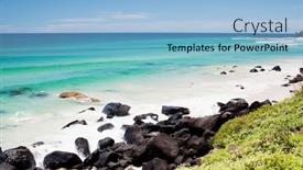  Presentation with australia - PPT layouts featuring amazing ocean at the kingscliff beach australia background and a light blue colored foreground