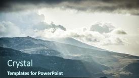  Presentation with amazing - Presentation theme consisting of amazing-panorama-of-heavenly-lights background and a ocean colored foreground