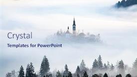  Presentation with amazing - Theme having amazing-panorama-of-lake-bled background and a sky blue colored foreground
