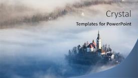  Presentation with amazing - Theme having amazing-panorama-of-lake-bled background and a light gray colored foreground