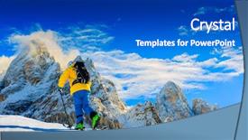  Presentation with blue mountain - Slides enhanced with amazing panorama of pale background and a  colored foreground