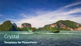  Presentation with amazing - Cool new theme with amazing-phang-nga-bay backdrop and a ocean colored foreground