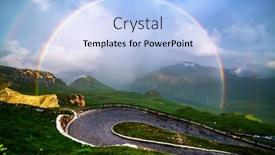  Presentation with rainbow - Presentation design consisting of amazing-rainbow-on-the-top background and a light blue colored foreground