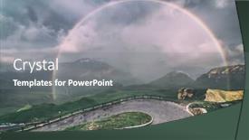  Presentation with filter - Presentation theme enhanced with amazing rainbow on the top of grossglockner pass alps switzerland europe toned like instagram filter background and a gray colored foreground