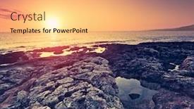  Presentation with sea sun - PPT theme having amazing red sun over the sea volcanic island of malta qawra europe beauty world retro toning effect background and a yellow colored foreground