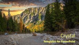  Presentation with amazing - Beautiful presentation theme featuring amazing-road-through-the-dolomites backdrop and a tawny brown colored foreground