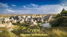  Presentation with cappadocia - Presentation design consisting of amazing-rocks-in-love-valley background and a tawny brown colored foreground