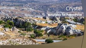  Presentation with cappadocia - Slide set having amazing-rocks-in-zelve-cappadocia background and a ocean colored foreground