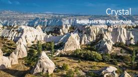  Presentation with cappadocia - PPT theme enhanced with amazing-rocks-in-zelve-cappadocia background and a teal colored foreground
