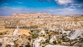  Presentation with cappadocia - PPT theme with amazing-rocks-in-zelve-cappadocia background and a coral colored foreground