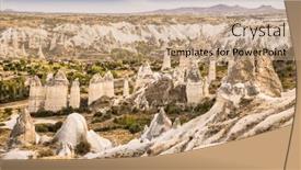  Presentation with cappadocia - Presentation theme featuring amazing-rocks-in-zelve-cappadocia background and a coral colored foreground