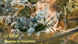  Presentation with cappadocia - Presentation theme consisting of amazing-rocks-in-zelve background and a tawny brown colored foreground