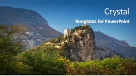  Presentation with amazing - Colorful theme enhanced with amazing-ruins-of-arco-castle backdrop and a teal colored foreground