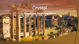  Presentation with rome italy - PPT theme having amazing-ruins-of-the-roman background and a red colored foreground